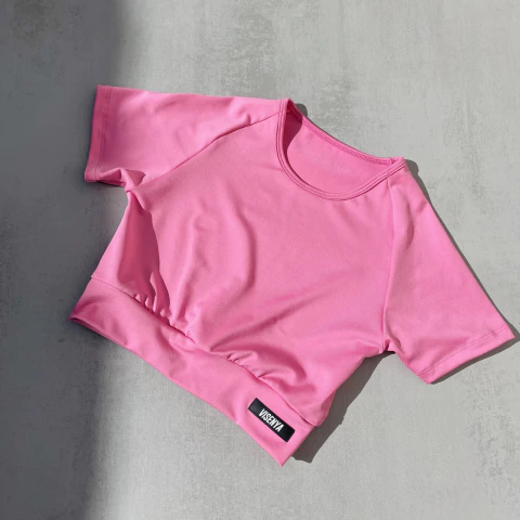 Crop Top Manga Corta Pink - comprar online