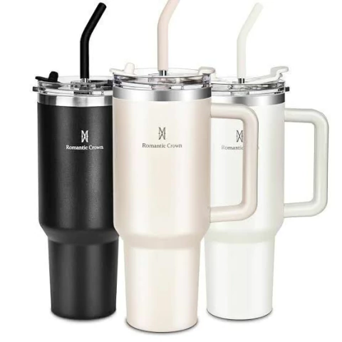 Copo Térmico Inox 1,2l Com Alça, Tampa, Canudo Inox E Escova