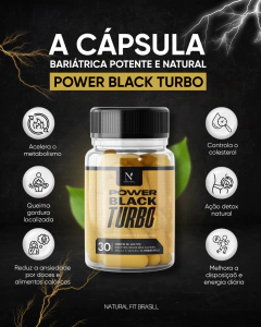 Power Black TURBO Emagrecedor- 1 Frasco - 30 dias - Natural Fit Brasil
