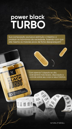 Power Black TURBO Emagrecedor- 3 Frascos - 90 dias - Natural Fit Brasil