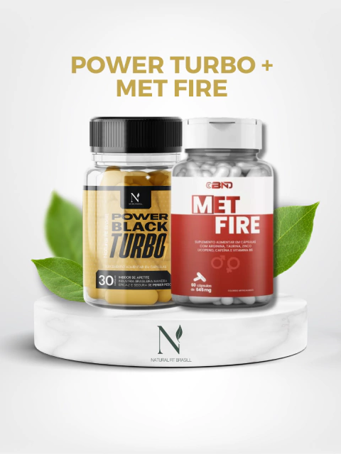 Combo Power Black Turbo + met fire - 30 dias Tratamento