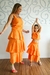 Conjunto Adulto De Saia Midi Em Laise De Camadas - Tal Mãe, Tal Filha - Laranja