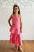 Conjunto Infantil De Saia Midi Em Laise De Camadas - Tal Mãe, Tal Filha- Rosa