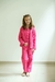 Blazer Alfaiataria Infantil Rosa Xadrez