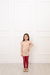Blusa Mãe E Filha Manga Longa Pompom Infantil Bege