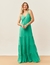 Vestido Longo Franzido Feminino Verde