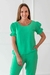 Blusa Em Viscolinho Manga Curta Verde
