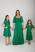 Vestido Mãe E Filha Com Elástico Gola Bordada Infantil Verde - comprar online
