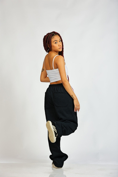 Calça Baggy Moletom Preta - Feminina - loja online