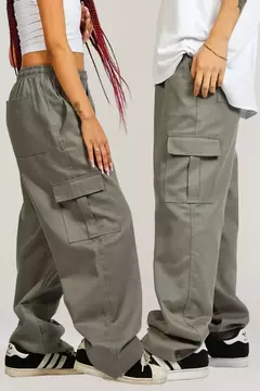 Calça cargo cinza chumbo Unissex - comprar online