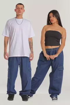 Calça cargo Jeans Escura Unissex na internet