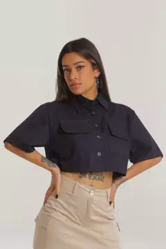 Cropped Work Azul Marinho na internet