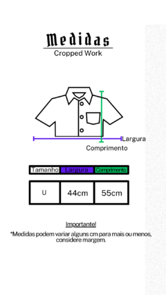 Cropped Work Preto - Co BUKA: Calças, Camisetas, Saias, Bermudas e muito mais!