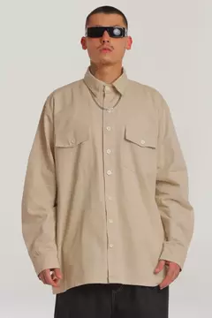 Camisa Workshirt Manga Longa Bege - comprar online