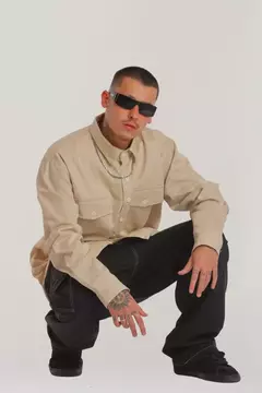 Camisa Workshirt Manga Longa Bege - loja online