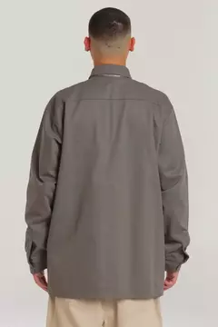 Camisa Workshirt Manga Longa Cinza Chumbo na internet
