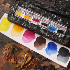 Estojo aquarela 6 cores básicas - estojo em plástico 100% reciclado - Pestilento Art