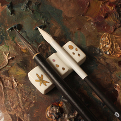 Kit Gold - materiais de apoio em porcelana com acabamento em ouro - Pestilento Art