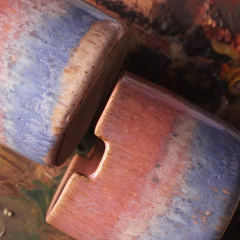 Copo para pintura em cerâmica rosa e lilás - Pestilento Art