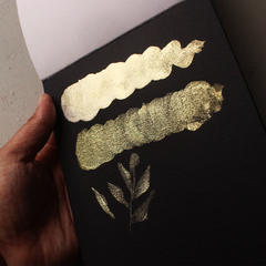 Papel preto para aquarela metalizada - Etival Clairefontaine A5 300g, fibra de celulose - Pestilento Art