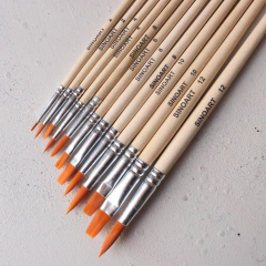 Kit com 12 pincéis sortidos Sinoart - cerdas sintéticas - comprar online