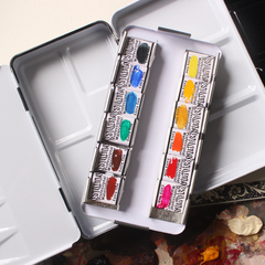 Estojo lata - 12 cores básicas de tinta aquarela profissional na internet