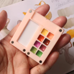 Imagem do Mini estojo portátil Peach - 8 cores de tinta aquarela com qualidade profissional