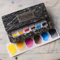 Estojo aquarela 6 cores básicas - estojo em plástico 100% reciclado