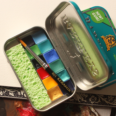 Estojo Barkleys Spearmint - Garimpo - 12 mini pastilhas de tinta aquarela tamanho amostra na internet