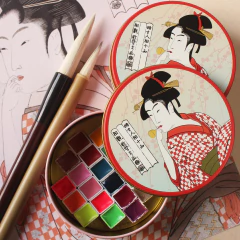 Estojo gueixa - garimpo 22 mini pastilhas de amostra com aquarelas gansai - comprar online