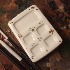 Mini paleta em porcelana com pintura em ouro