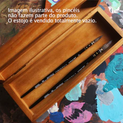 Estojo em madeira na cor mogno, para armazenar pastilhas de tinta aquarela (estojo vazio) na internet