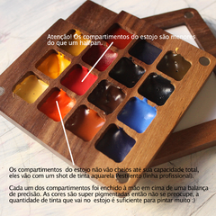 Estojo de viagem em madeira, 15 cores com tinta - qualidade profissional na internet