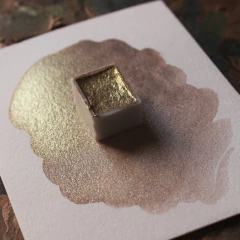 Marrom com brilho dourado (Kame) - aquarela de linha profissional