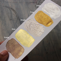 Kit aquarelas metalizadas dourados e pratas - linha profissional - comprar online