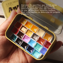 Estojo lata italiana amarela 22 cores - Garimpo - comprar online