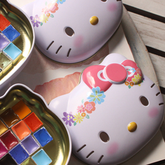 Estojo Hello Kitty cabeça - 22 cores tamanho amostra + mini pincel