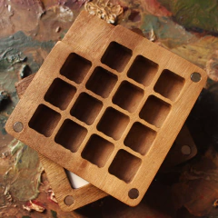 Estojo de viagem em madeira, 15 compartimentos vazios - Pestilento Art