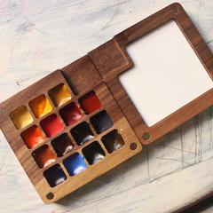 Estojo de viagem em madeira, 15 cores com tinta - qualidade profissional - loja online
