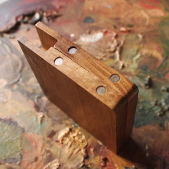 Estojo de viagem em madeira, 15 compartimentos vazios