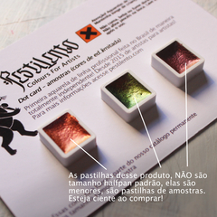 Cartela 3 mini pastilhas tamanho sample em cores metalizadas sortidas na internet