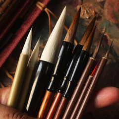 Kit com 9 pincéis orientais para pintura com aquarela - loja online