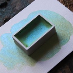 Pistache (verde com brilho azul) - aquarela oriental tipo gansai metalizada linha profissional - comprar online