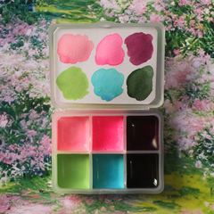 Estojo ''primavera'' de tinta aquarela com 6 cores especiais