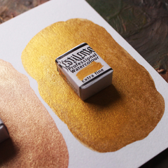 Trio de aquarelas metalizadas "douradas" (aquarelas de linha profissional) - Pestilento Art