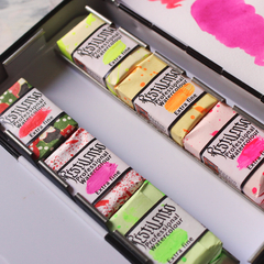 Estojo lata 6 aquarelas gansai fluorescentes - linha profissional - Pestilento Art