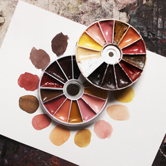 PRÉ VENDA - Estojo de tinta aquarela 12 "skin tones" (linha profissional)