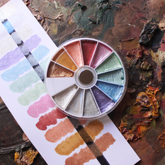 Paleta de aquarelas metalizadas (linha profissional)