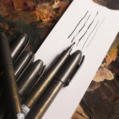 Caneta a prova d'água preta ponta pincel ponta fina (edição limitada)