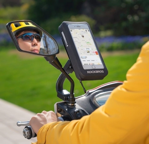 Bolsa à prova d'água para telefone frontal giratória e com tela sensível ao toque